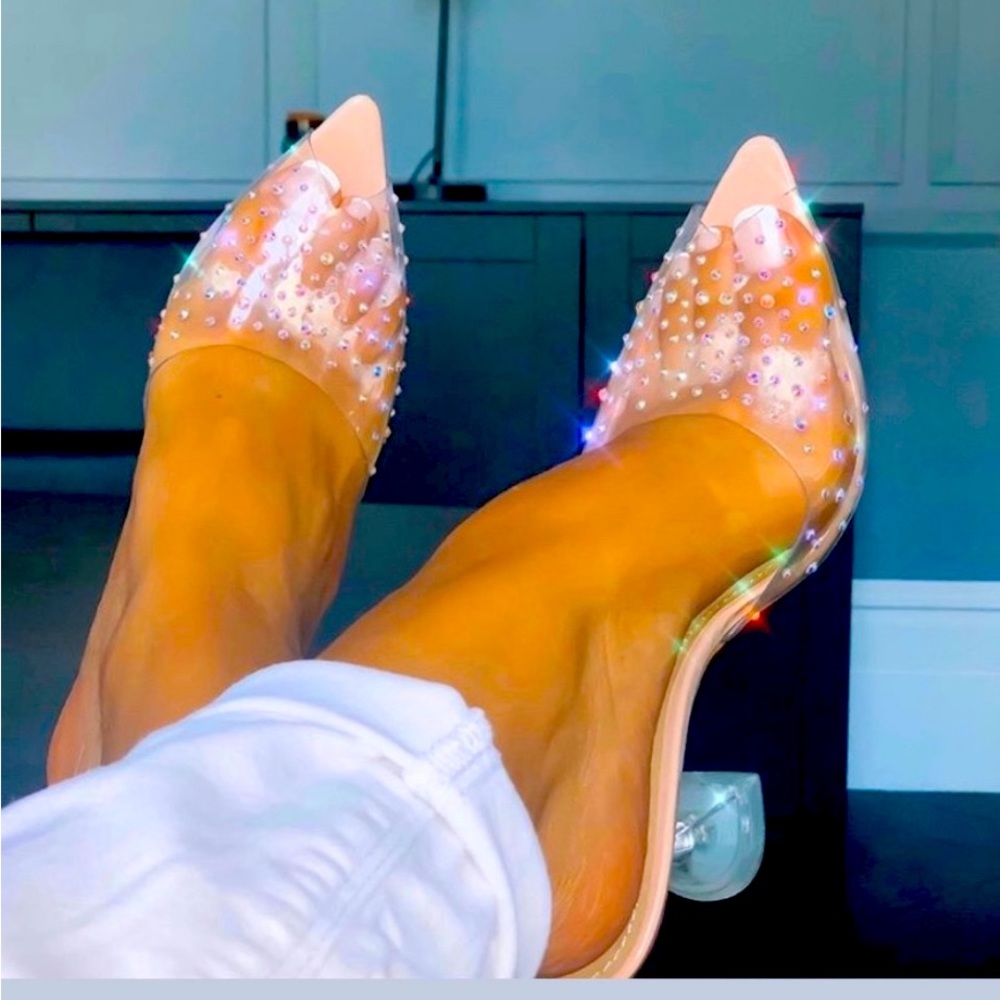 Clear Cork Heels